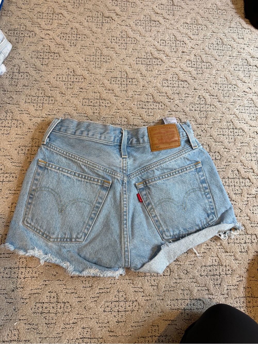 Levi's Light Blue Denim Cutoff Shorts - Picture 3 of 5